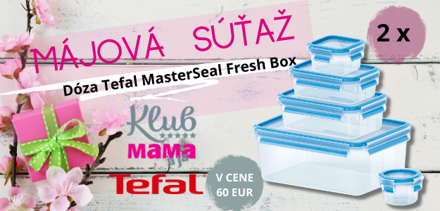 Májová súťaž: Dózy Tefal MasterSeal Fresh Box v hodnote 60 eur